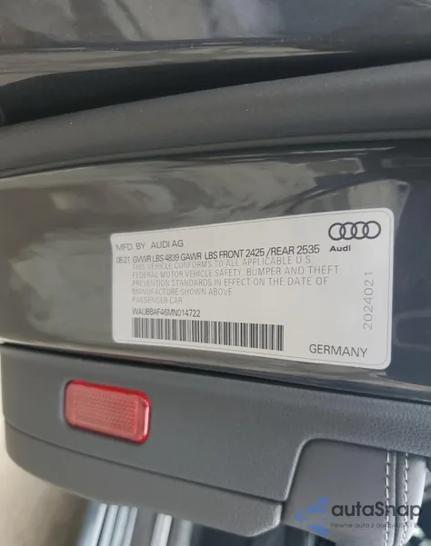 2021 Audi A4 Premium Plus 40 from USA, damaged, VIN WAUBBAF46MN014722
